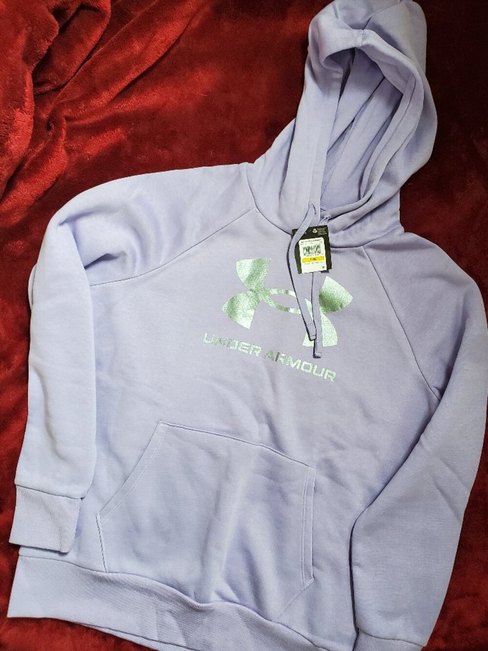 Under Armour RIval Fleece Shimmer Logo purple/teal Women's Med NWT Hoodie